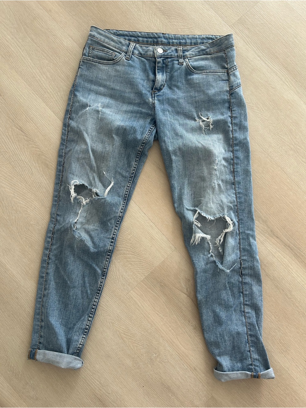 Liu Jo Light Blue Distressed Boyfriend Jeans